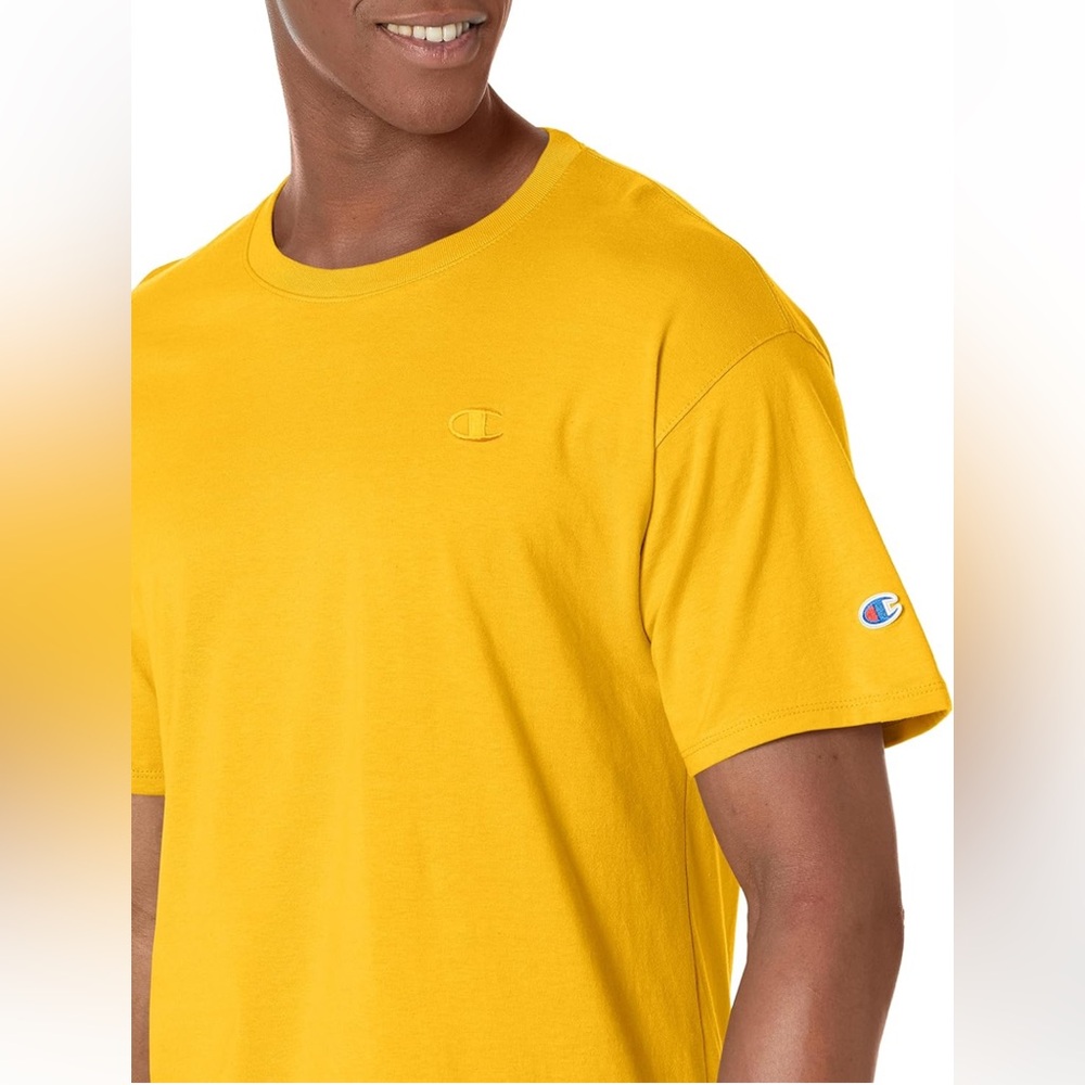 Champion Men’s Shirt Yellow Gold‎ Medium Short Sleeve